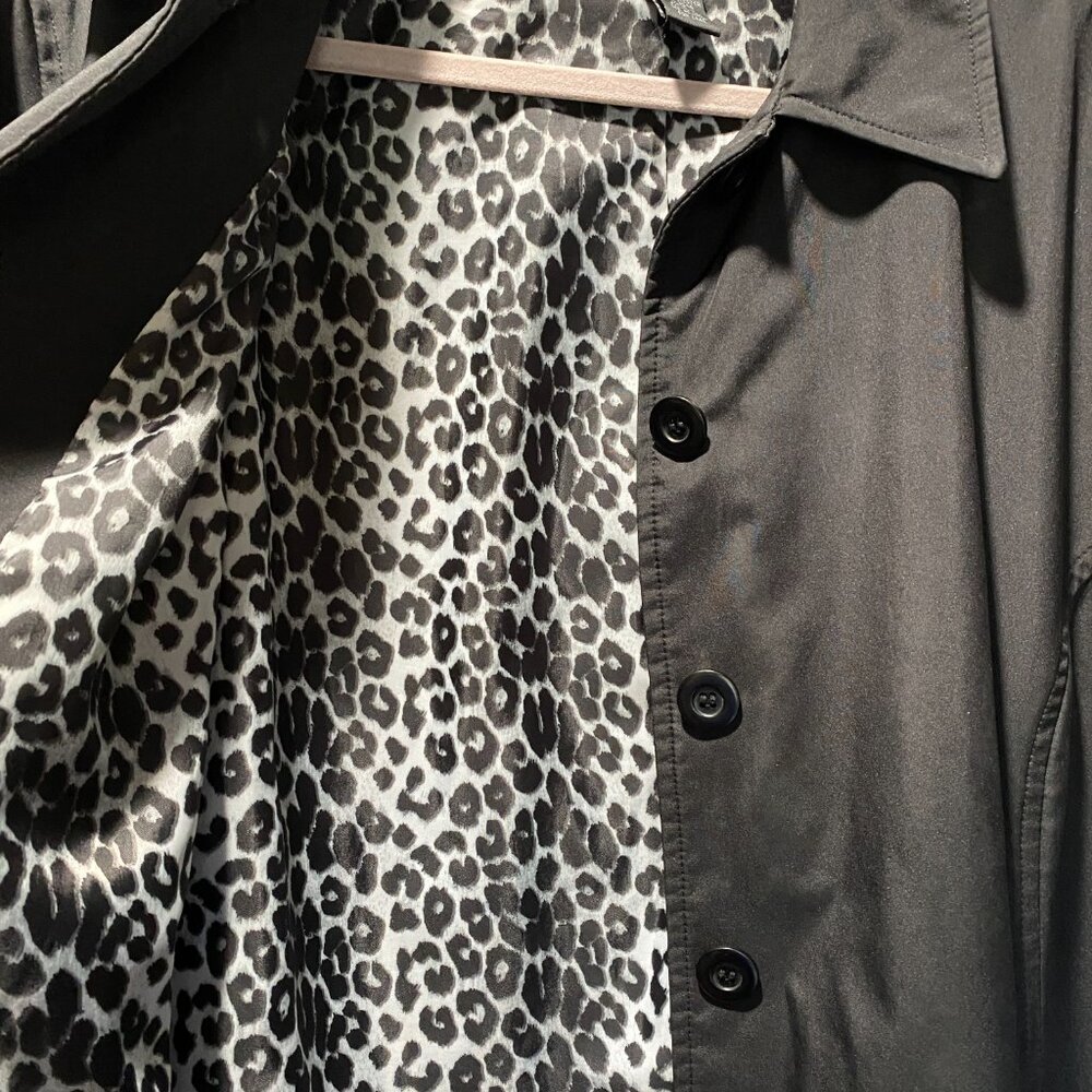 Style & Co Black Button Up Trench Coat Long Sleeves - Picture 6 of 6